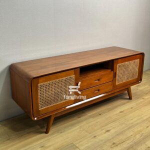 Bufet reto lacil 2 kombinasi rotan