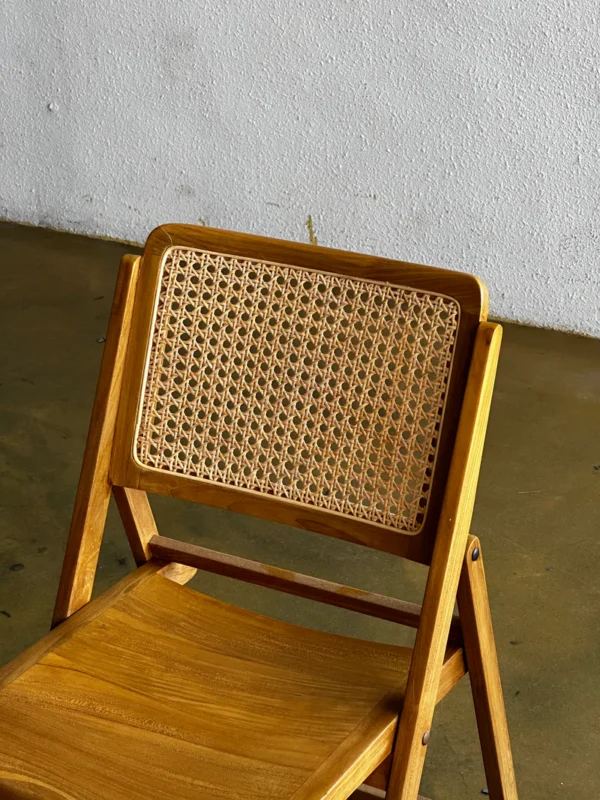 Kursi Lipat Rotan Kayu Jati Minimalis
