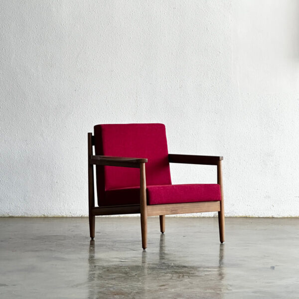 kursi klasik leather red jati