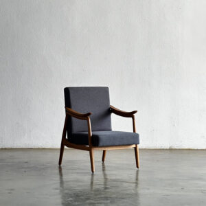 kursi minimalis retro leather grey