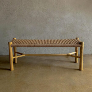 bench retro rotan sintetis kayu sungkai
