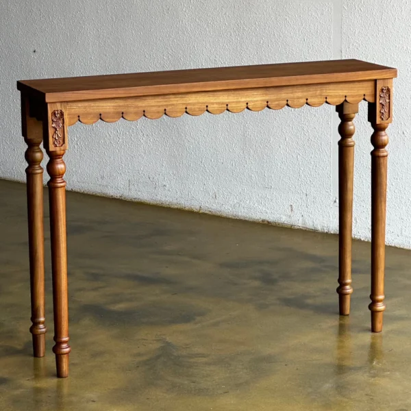 Meja konsul minimalis ukir jati