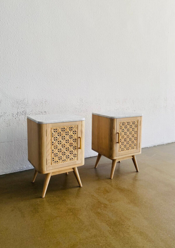 Nakas minimalis corner kombinasi rotan