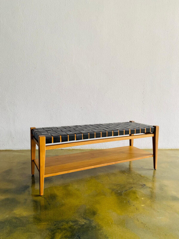 Bench Minimalis Kulit Jati Rio Black