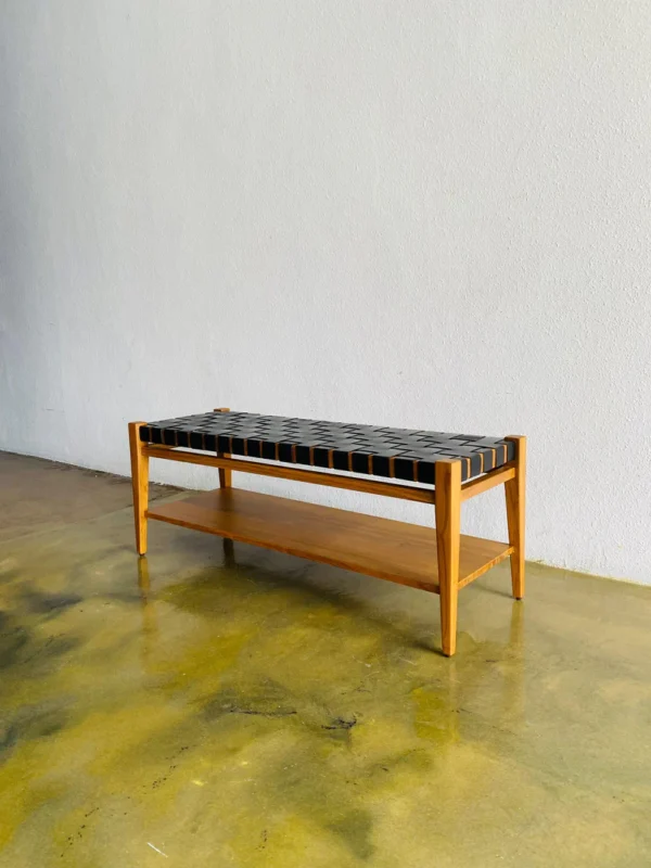 Bench Minimalis Kulit Jati Rio Black