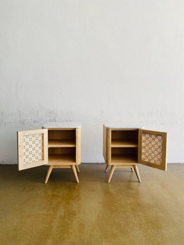 Nakas minimalis corner kombinasi rotan