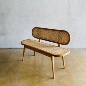 Bench retro kombinasi rotan kayu jati Jepara