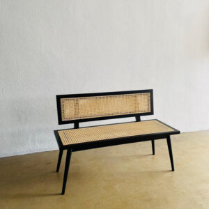 Bench scandinavian kombinasi rotan jati