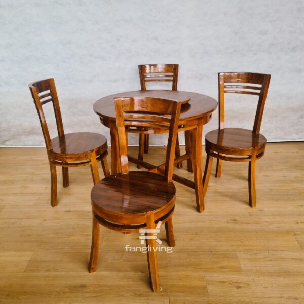 Set kursi makan minimalis oval kayu jati
