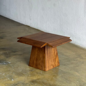 Meja tamu minimalis kayu jati solid persegi rendah handmade Jepara