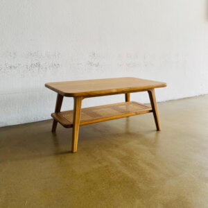 Meja tamu minimalis kombinasi rotan dan kayu jati natural handmade Jepara