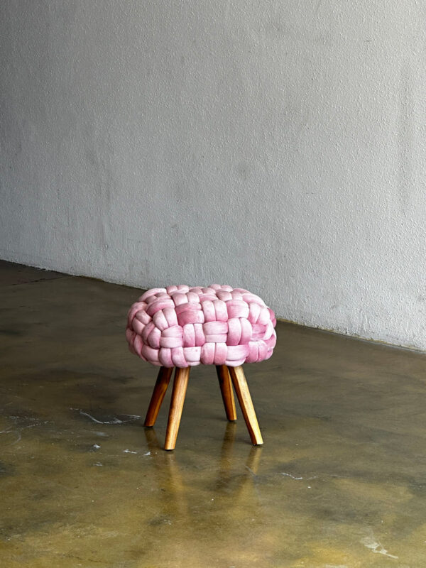 Stool kanvas kombinasi natural handmade Jepara