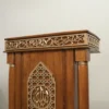 mimbar masjid kayu jati ukiran kaligrafi allah geometris islami 120x100cm natural gloss jepara