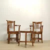 set kursi tamu kayu jati captain chair bilah horizontal dengan meja kecil jepara