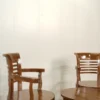 set kursi tamu kayu jati captain chair bilah horizontal dengan meja kecil jepara