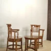 set kursi tamu kayu jati captain chair bilah horizontal dengan meja kecil jepara