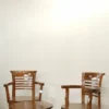 set kursi tamu kayu jati captain chair bilah horizontal dengan meja kecil jepara