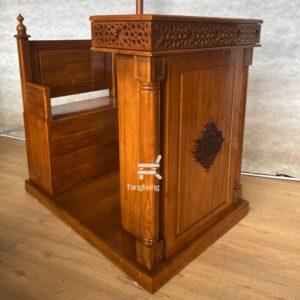Mimbar minimalis kayu jati ukiran Jepara untuk masjid dan mushola desain elegan