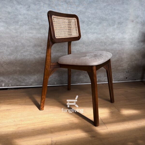 Kursi Makan Rotan Kotak Jok Minimalis Kayu Jati Jepara