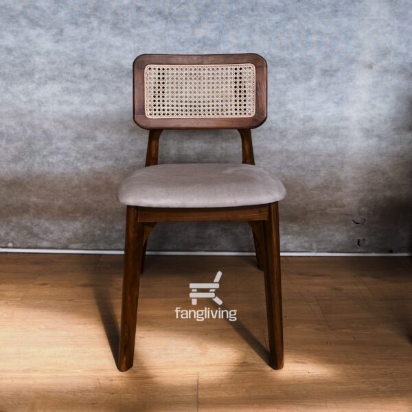 Kursi Makan Rotan Kotak Jok Minimalis Kayu Jati Jepara