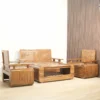set kursi tamu kayu jati ukiran klasik motif burung 211 dengan meja kopi natural jepara