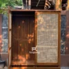 Lemari jati dua pintu model retro dengan ruang penyimpanan luas