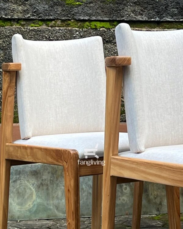 kursi makan kayu jati minimalis jok kain