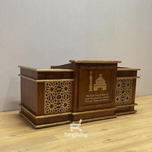 Mimbar  Masjid Kayu Jati Ukir Minimalis