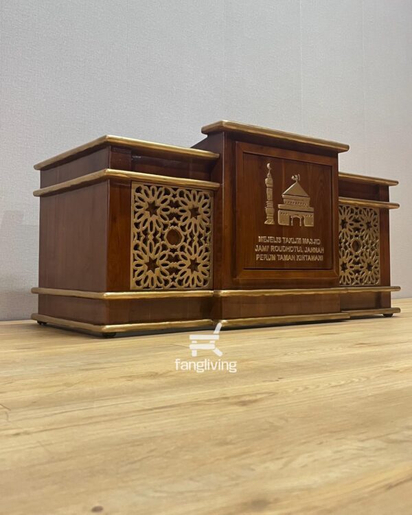 Mimbar  Masjid Kayu Jati Ukir Minimalis