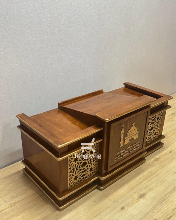 Mimbar  Masjid Kayu Jati Ukir Minimalis