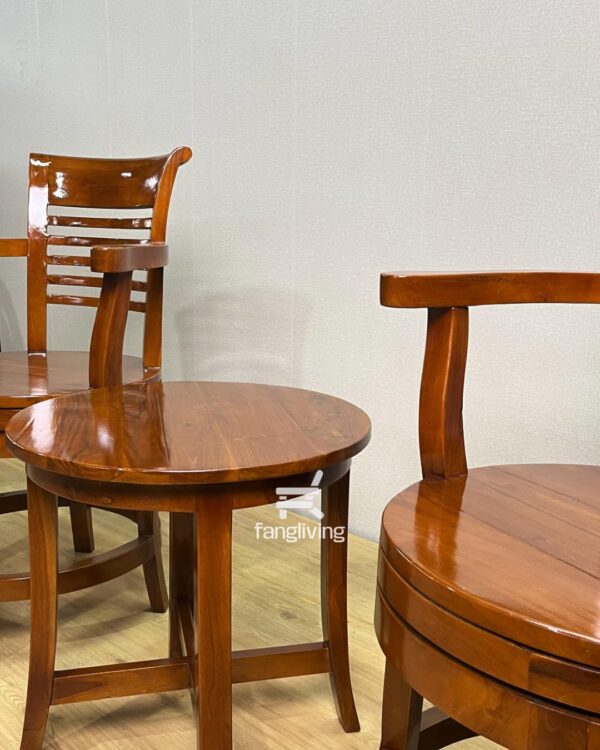 Set Kursi Putar Kayu Jati Klasik