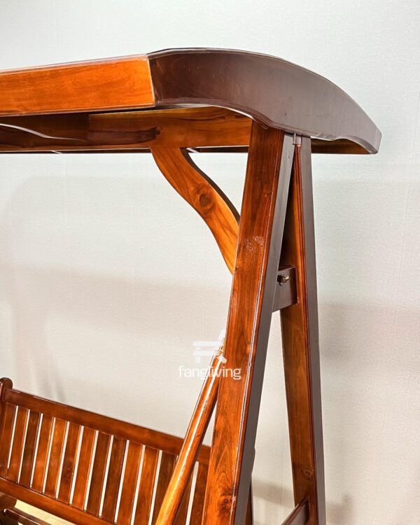 Ayunan Taman Jati Solid 2 Duduk dengan Atap