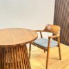 Set Meja Makan Bulat Kayu Jati Minimalis 2 Kursi – Desain Modern Elegan untuk Cafe & Apartemen