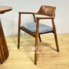 Set Meja Makan Bulat Kayu Jati Minimalis 2 Kursi – Desain Modern Elegan untuk Cafe & Apartemen