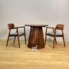 Set Meja Makan Bulat Kayu Jati Minimalis 2 Kursi – Desain Modern Elegan untuk Cafe & Apartemen