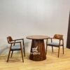 Set Meja Makan Bulat Kayu Jati Minimalis 2 Kursi – Desain Modern Elegan untuk Cafe & Apartemen