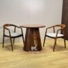 Set Meja Makan Bulat Kayu Jati 2 Kursi Minimalis