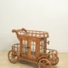 bar cart trolley kayu jati desain kereta klasik victorian dengan lemari kaca jepara