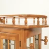 bar cart trolley kayu jati desain kereta klasik victorian dengan lemari kaca jepara