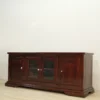 bufet tv kayu jati klasik 4 pintu ukuran 165x70x45cm finishing salak brown gloss jepara