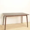meja makan kayu jati minimalis scandinavian 140cm finishing salak brown jepara