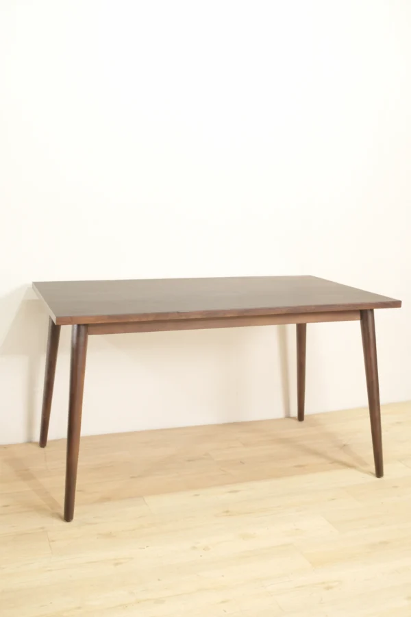 meja makan kayu jati minimalis scandinavian 140cm finishing salak brown jepara