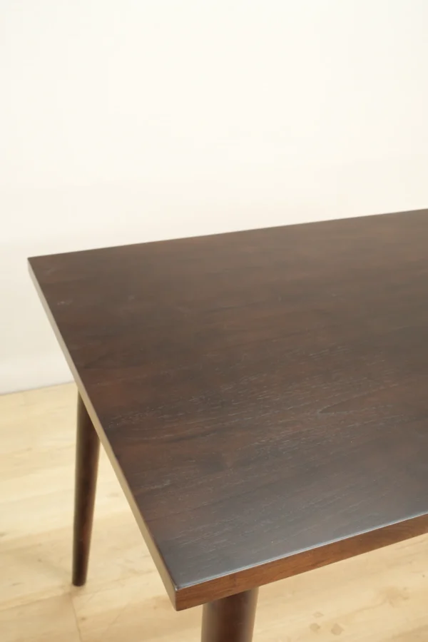 meja makan kayu jati minimalis scandinavian 140cm finishing salak brown jepara