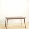 meja makan kayu jati minimalis scandinavian 140cm finishing salak brown jepara