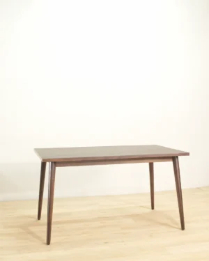 meja makan kayu jati minimalis scandinavian 140cm finishing salak brown jepara