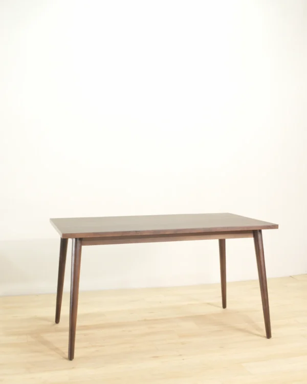 meja makan kayu jati minimalis scandinavian 140cm finishing salak brown jepara