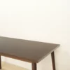 meja makan kayu jati minimalis scandinavian 140cm finishing salak brown jepara