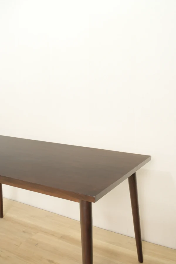 meja makan kayu jati minimalis scandinavian 140cm finishing salak brown jepara