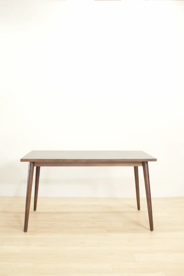 meja makan kayu jati minimalis scandinavian 140cm finishing salak brown jepara