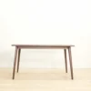 meja makan kayu jati minimalis scandinavian 140cm finishing salak brown jepara